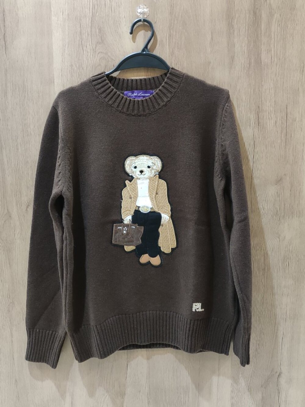 Ralph Lauren Polo Bear Brown Crewneck Knit Sweater
